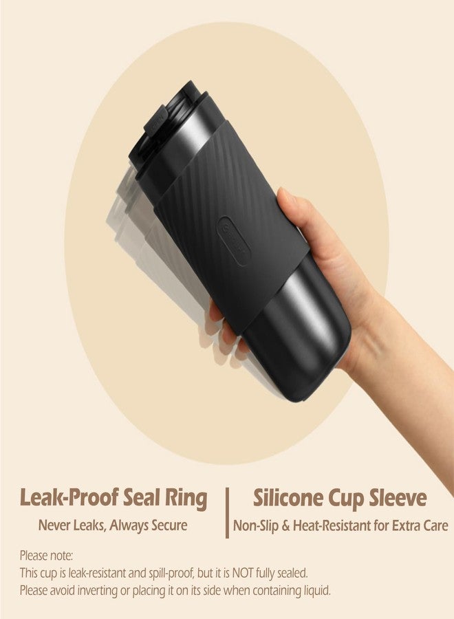 daasigwaa Vacuum-Insulated Stainless Steel Travel Mug with Leak-Proof Lid, Infuser And Straw, Reusable Iced Coffee Cup, Hot Coffee Travel Tumbler, 17.5 oz(Black) - Image 5